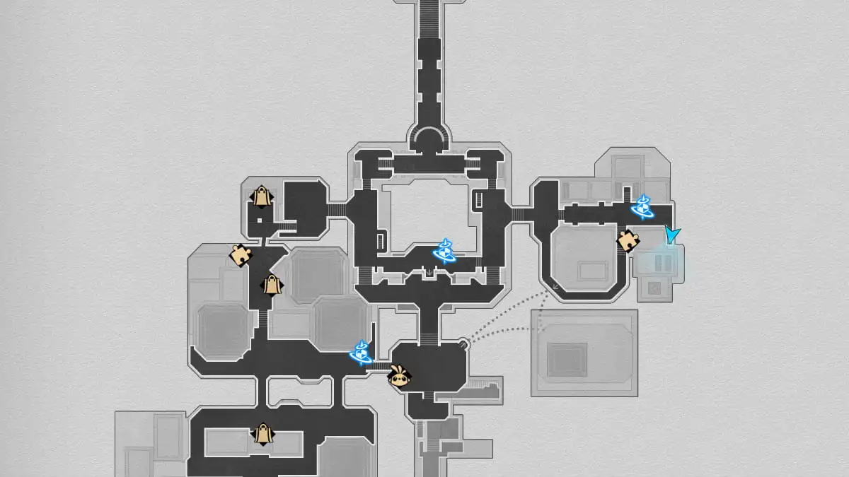 Mapa do baú do tesouro # 13 em Dreamflux Reef em Honkai Star Rail.