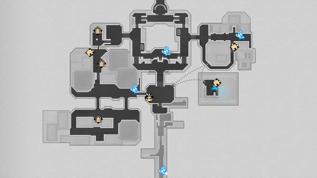 Mapa do baú do tesouro # 15 em Dreamflux Reef em Honkai Star Rail.