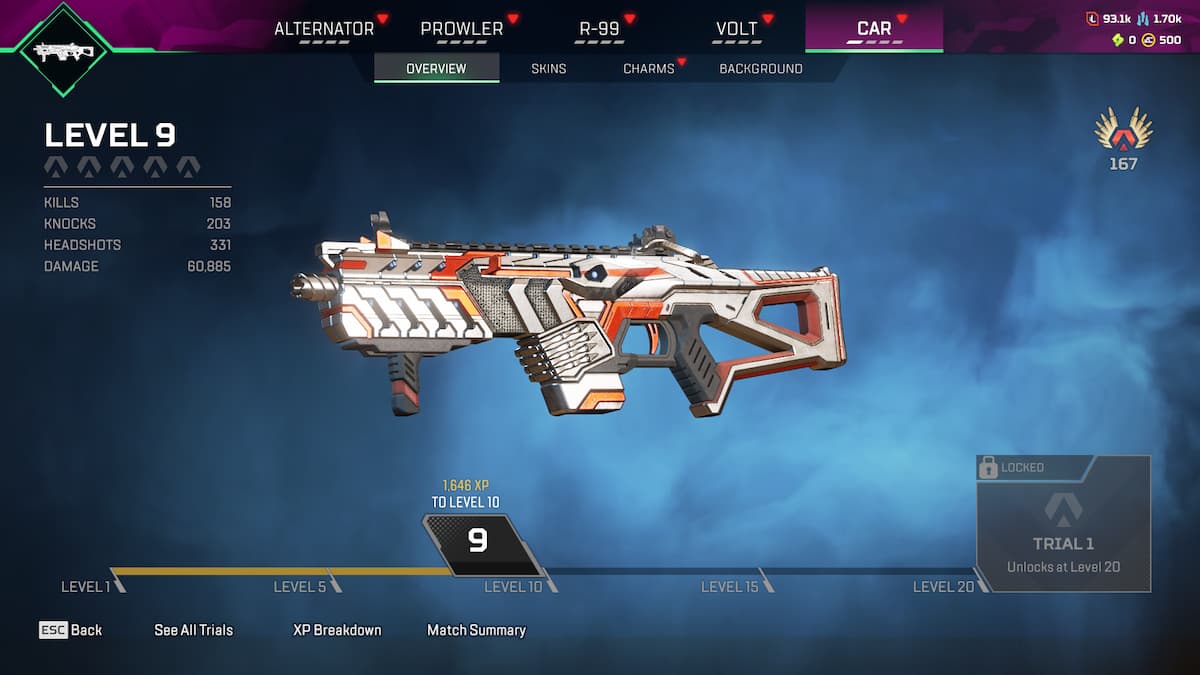 CAR SMG no menu Apex Legends