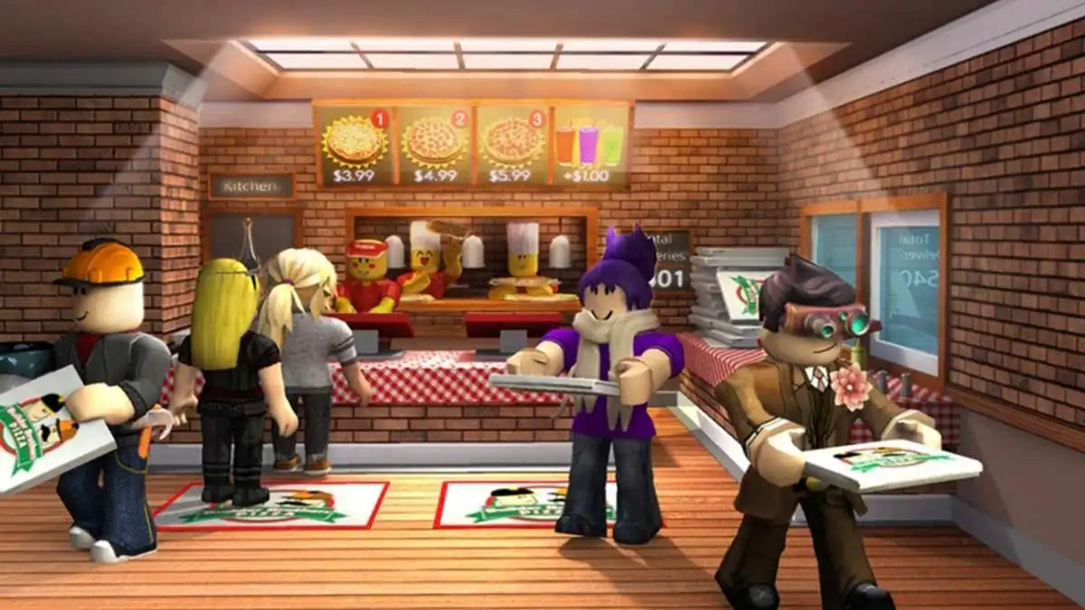 Trabalhando juntos no Roblox Trabalhe em uma pizzaria 