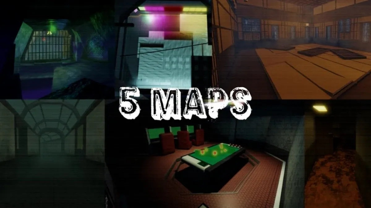 Cinco mapas no Roblox Escape Room Multiplayer