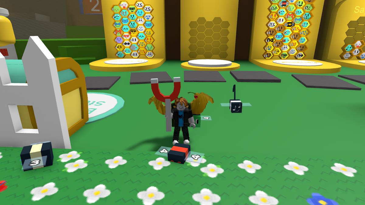 Uma grande colméia no Roblox Bee Swarm Simulator