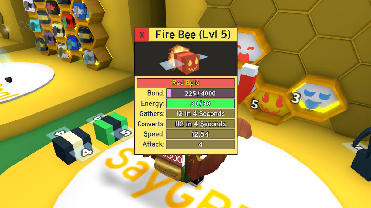 Uma abelha épica no Roblox Bee Swarm Simulator