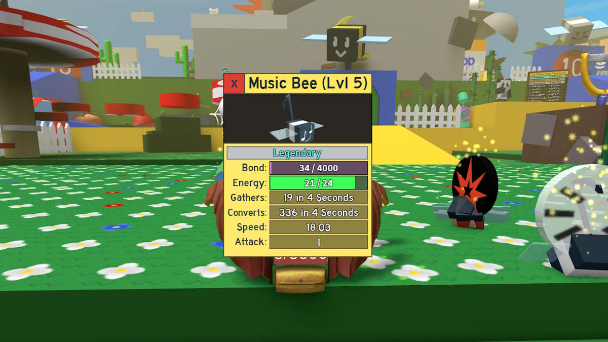 Uma abelha lendária no Roblox Bee Swarm Simulator