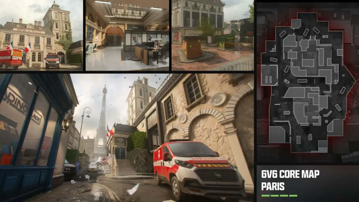 O mapa de Paris em Modern Warfare 3.