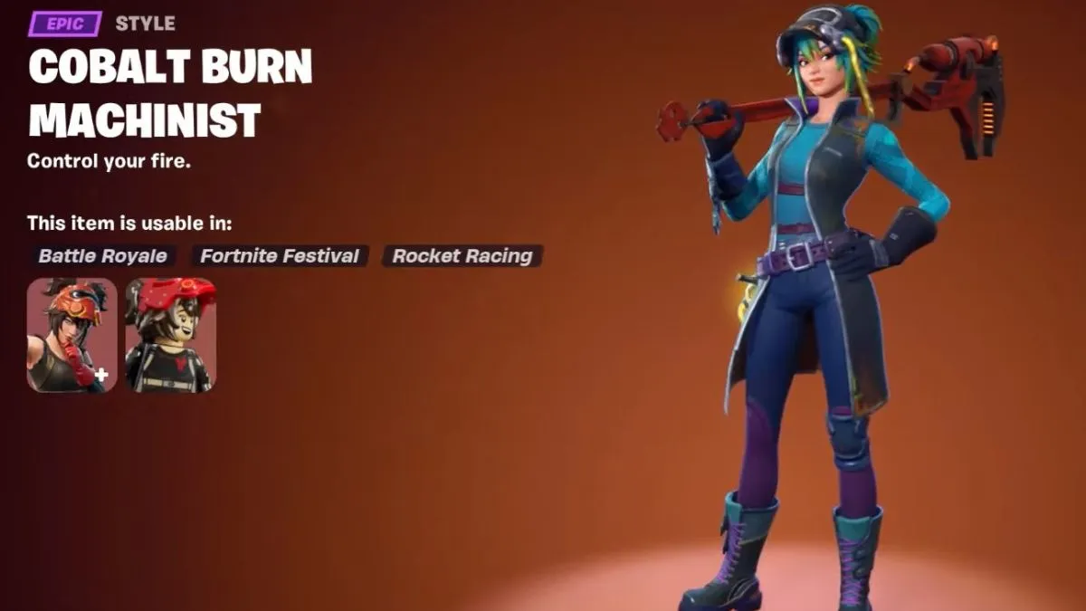 Estilo Fortnite do maquinista de queima de cobalto