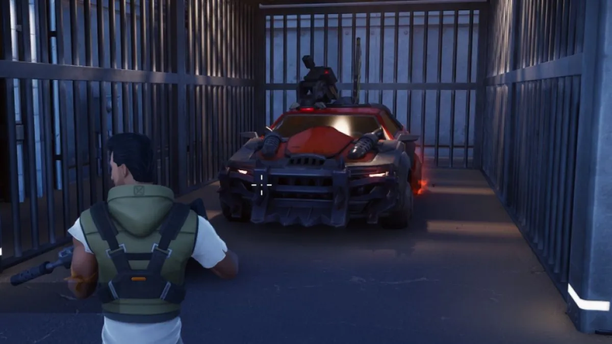 O carro do maquinista na garagem do Redline Rig em Fortnite Capítulo 5, temporada 3