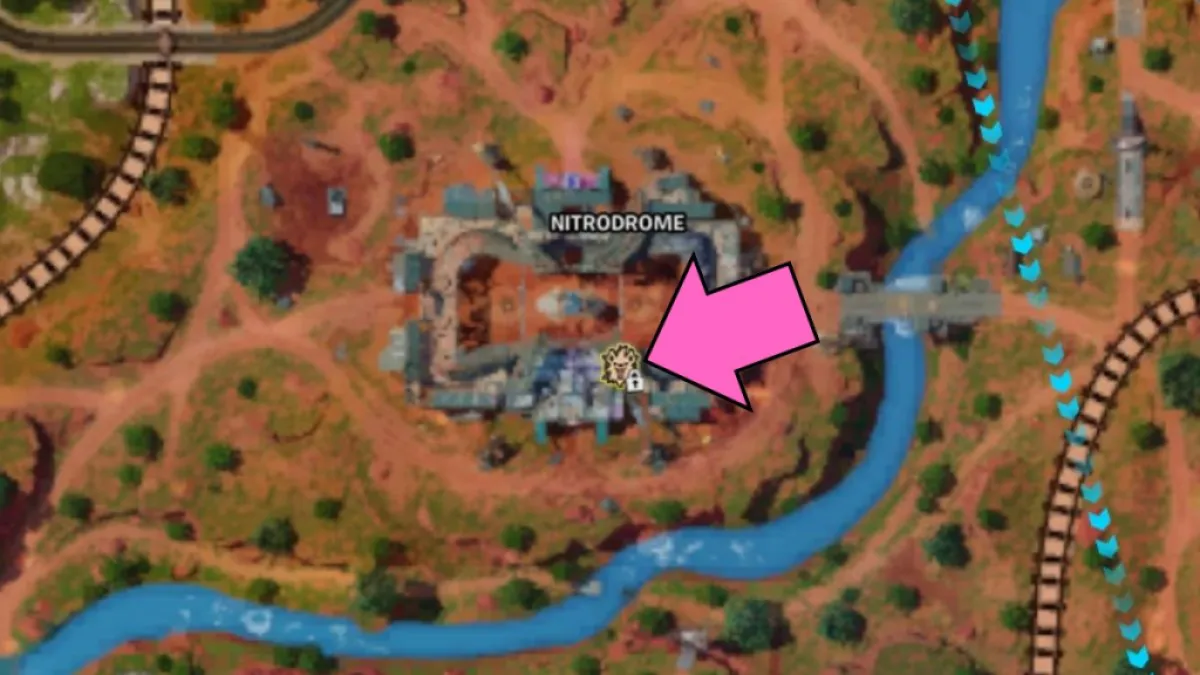 A localização do Ringmaster Scarr no Nitrodrome em Fortnite Capítulo 5, Temporada 3