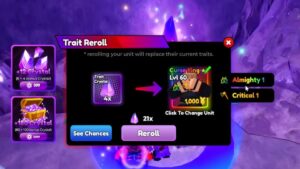 Anime Defenders Trait Reroll Curse King Almighty 1