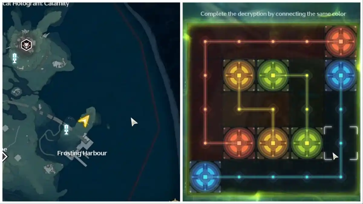 Localização do farol de Frosting Harbor e solução de quebra-cabeça em Wuthering Waves