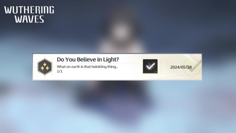 Como obter a conquista Você acredita na luz em Wuthering Waves?