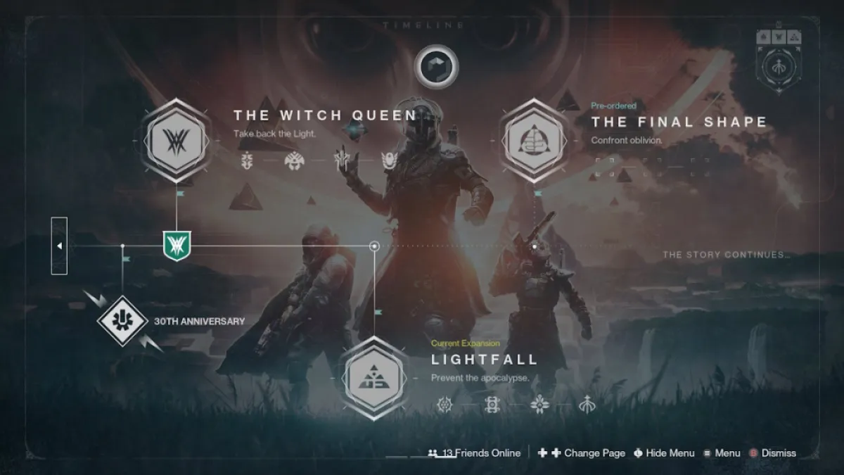 A terceira parte da linha do tempo em Destiny 2.