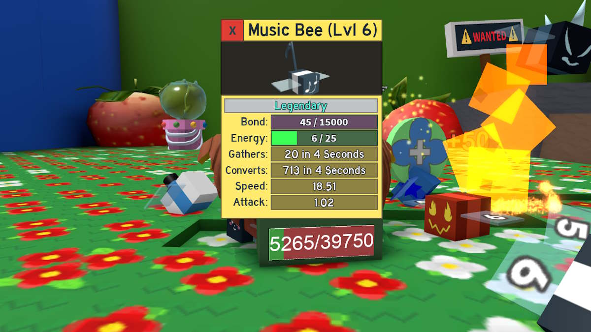 Verificando o Music Bee no Roblox Bee Swarm Simulator