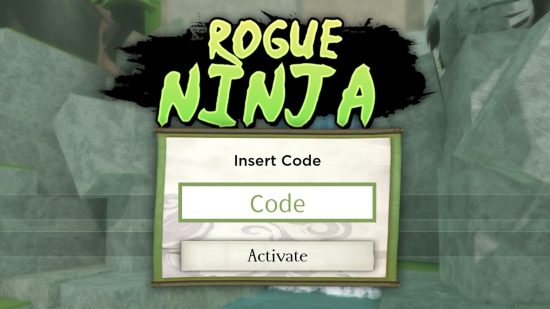 Tela de resgate de código Rogue Ninja