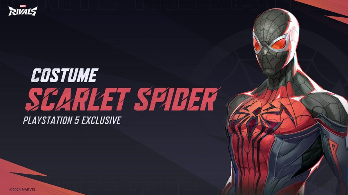 O traje de Aranha Escarlate para o Homem-Aranha em Marvel Rivals