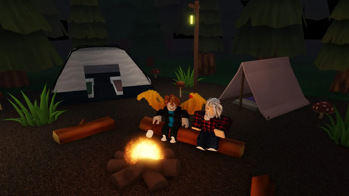 A sequência de acampamento de abertura em Roblox Spider