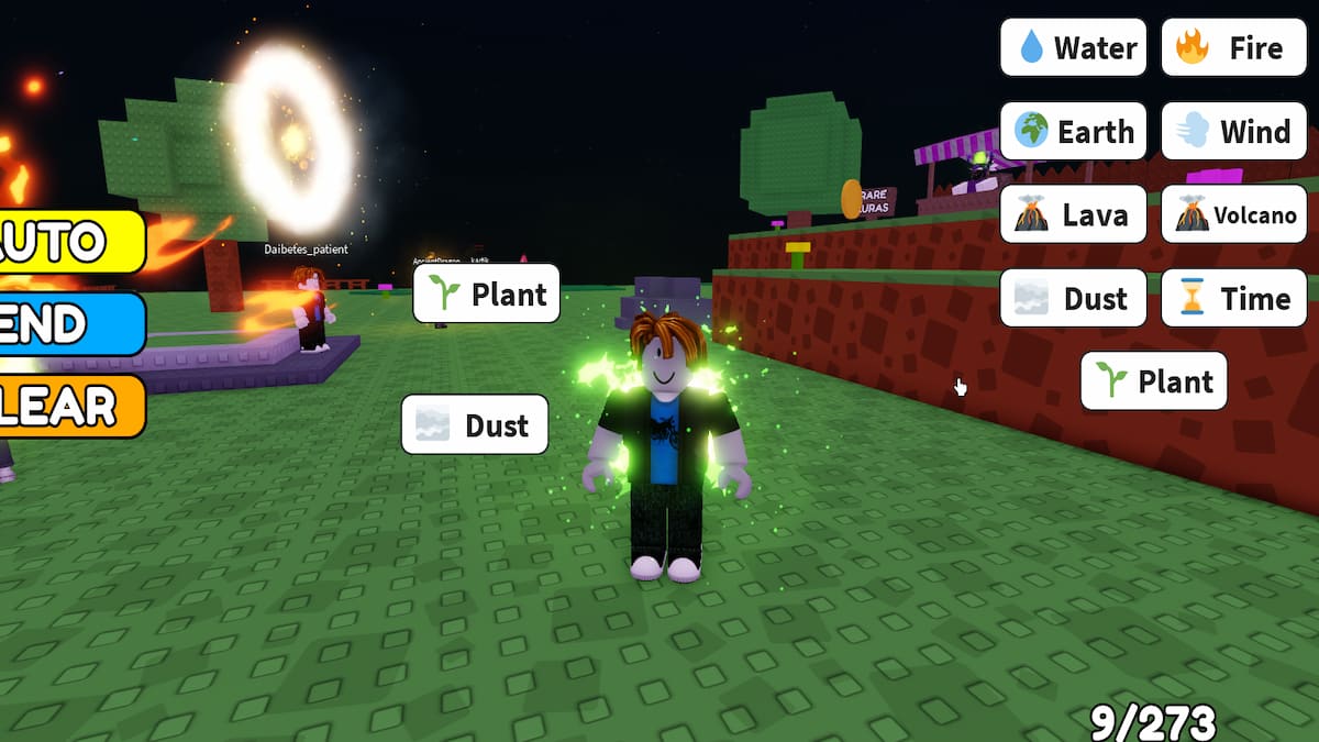 Um jogador criando auras no Roblox Aura Craft