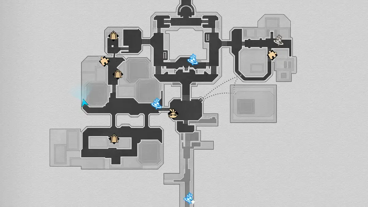 Mapa do baú do tesouro # 10 em Dreamflux Reef em Honkai Star Rail.