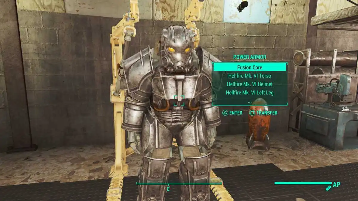 Armadura Potente Fogo do Inferno em Fallout 4