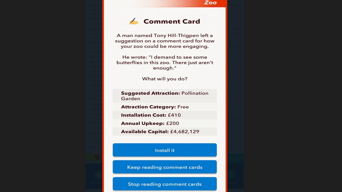 O comentário dos visitantes no BitLife Zoo