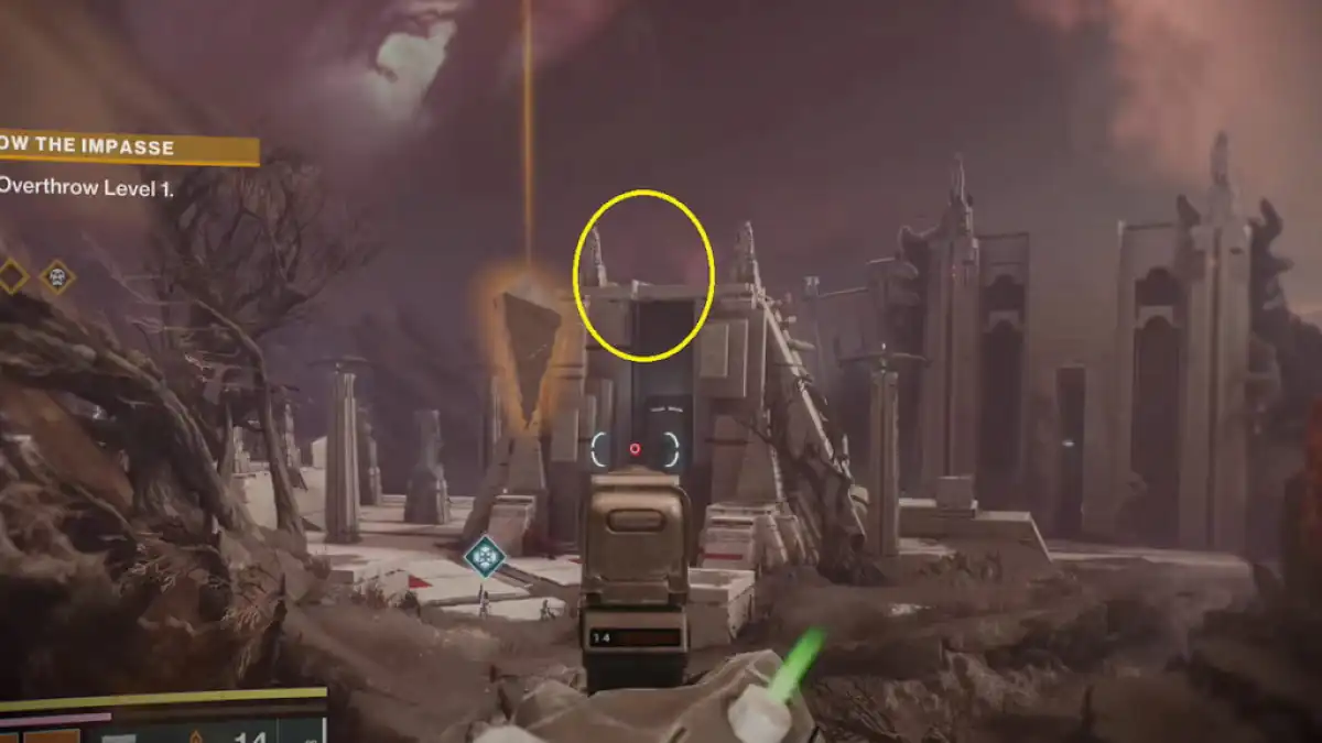 Um edifício de pirâmide branca em Destiny 2