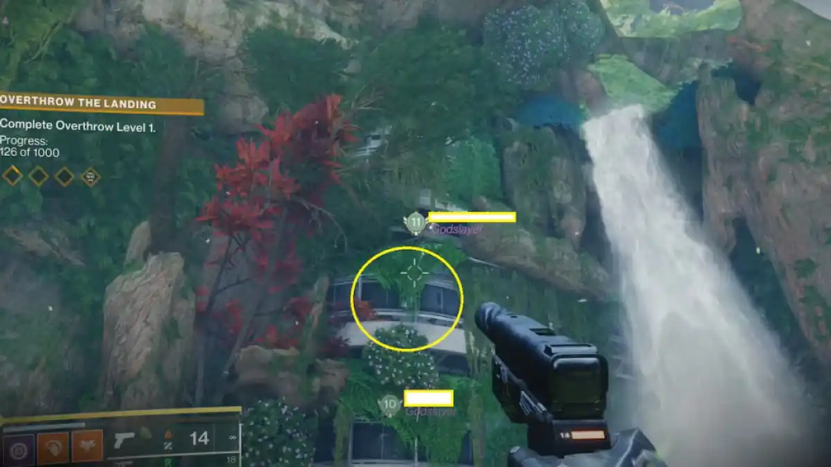 A entrada de uma caverna em Destiny 2