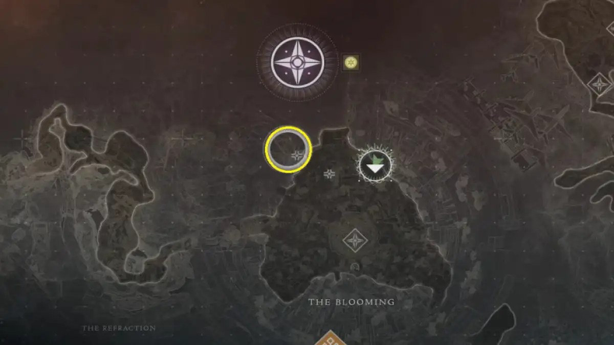 Uma localização no mapa do baú em Destiny 2