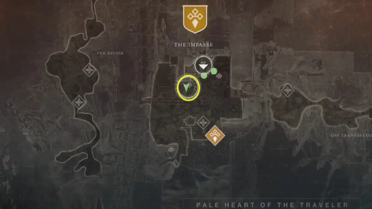 Um mapa de localização do baú em Destiny 2