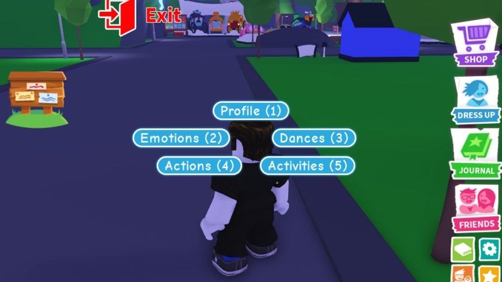 Início do perfil Roblox Adote-me