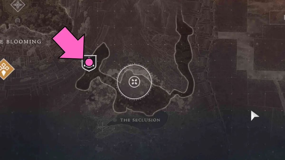 Localização do evento Searing Light Cyst em Seclusão de Destiny 2 The Final Shape