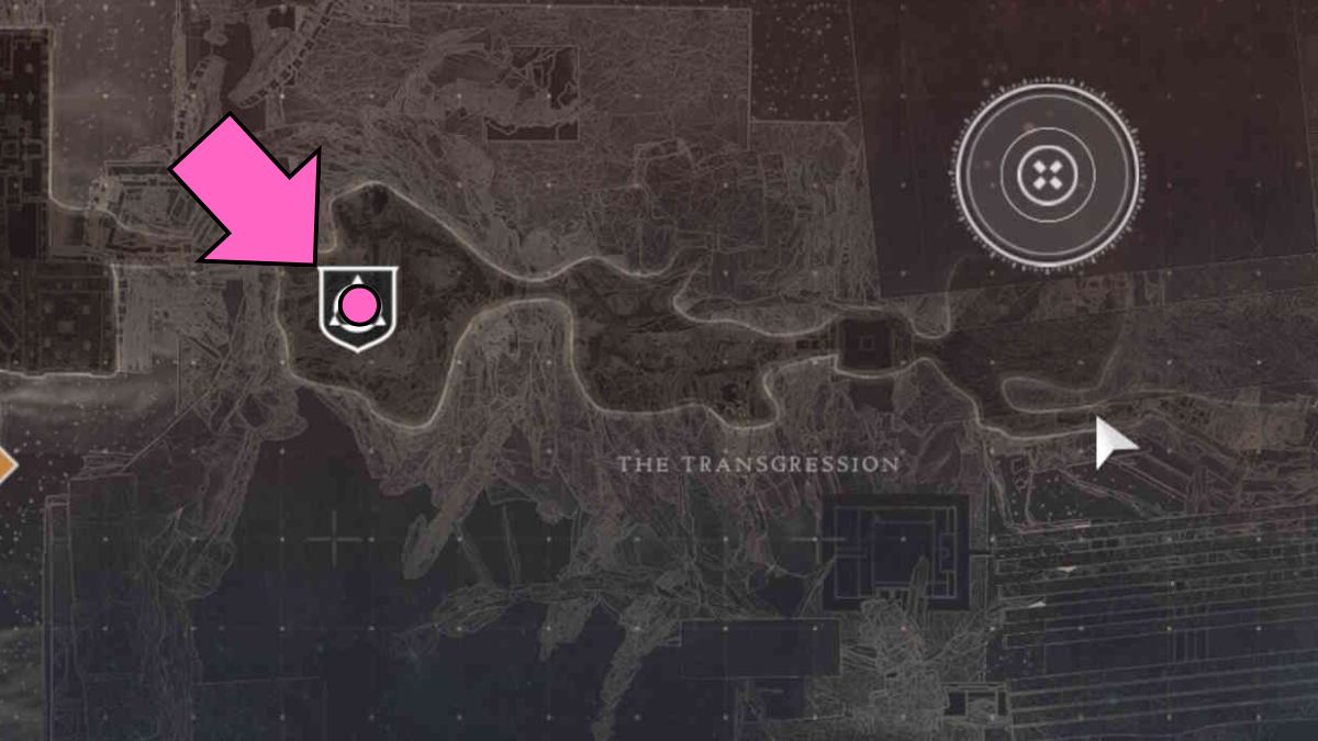 Localização no mapa da atividade do cisto Smothering Darkness em Destiny 2 The Final Shape