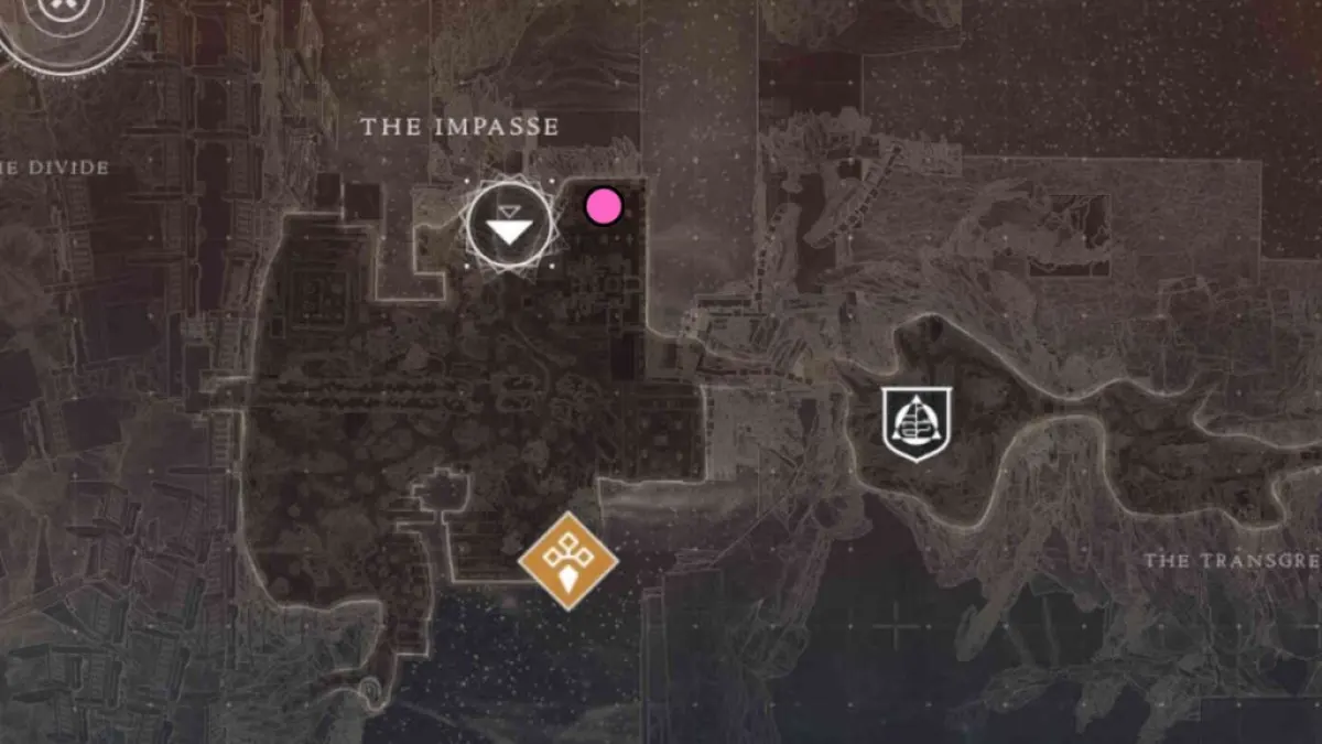 Mapa Localização da Visão do Viajante no Impasse em Destiny 2 A Forma Final