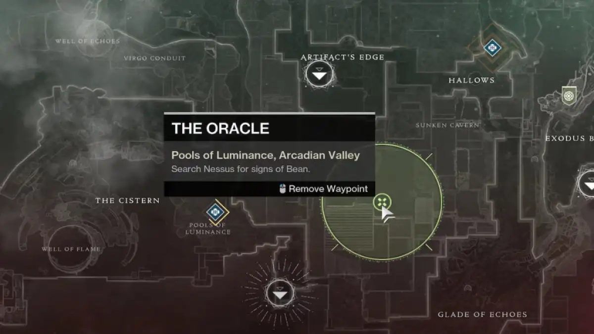 A área de missão do oraclle em Destiny 2