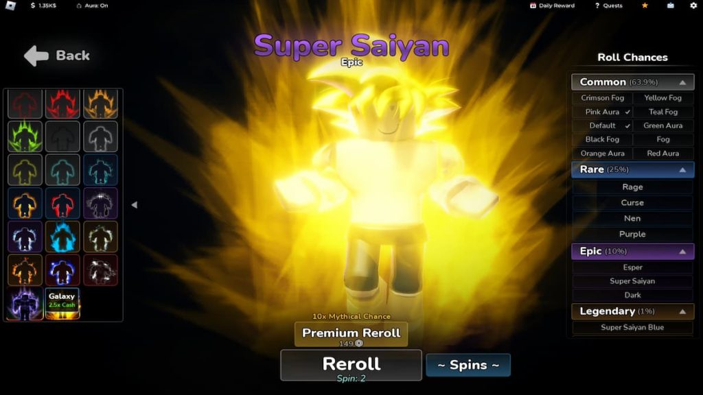 Auras da Liga de Ginásio Roblox