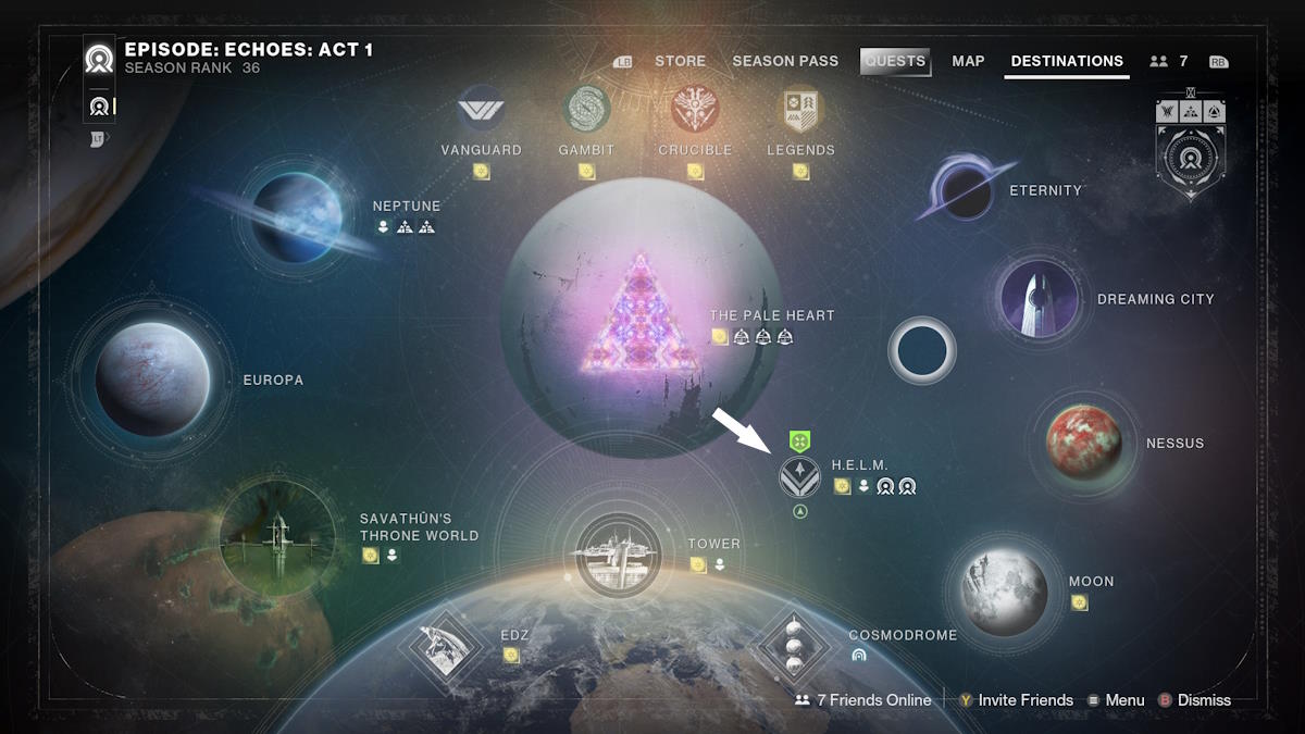 Instruções para o LEME em Destiny 2.