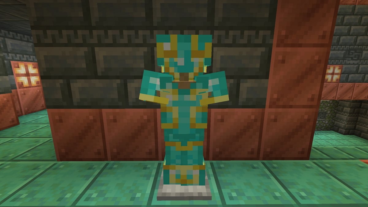 Armadura Netherite com acabamento Flow Armor no Minecraft