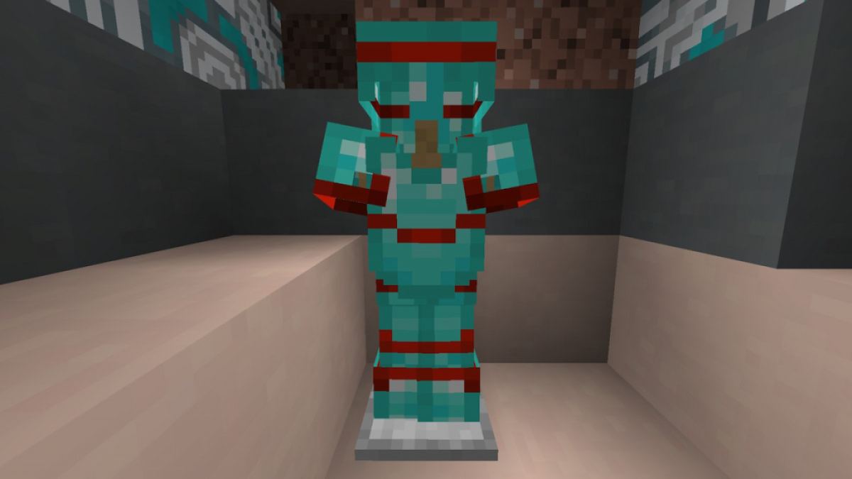 O Host Armor Trim em um conjunto de Diamond Armor no Minecraft