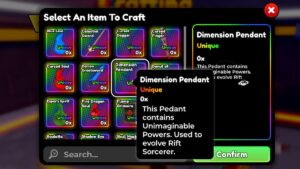 Anime Defender Dimension Pendant Crafting