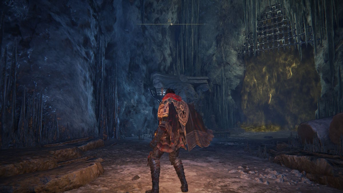 Emoting no portão do chefe em Bonny Gaol no DLC de Elden Ring.