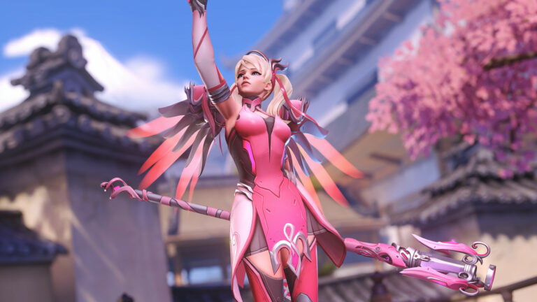 Ajude a financiar pesquisas sobre o câncer de mama com a skin Pink Mercy de Overwatch