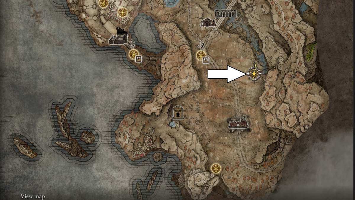 Localização do mapa Backhand Blade em Elden Ring