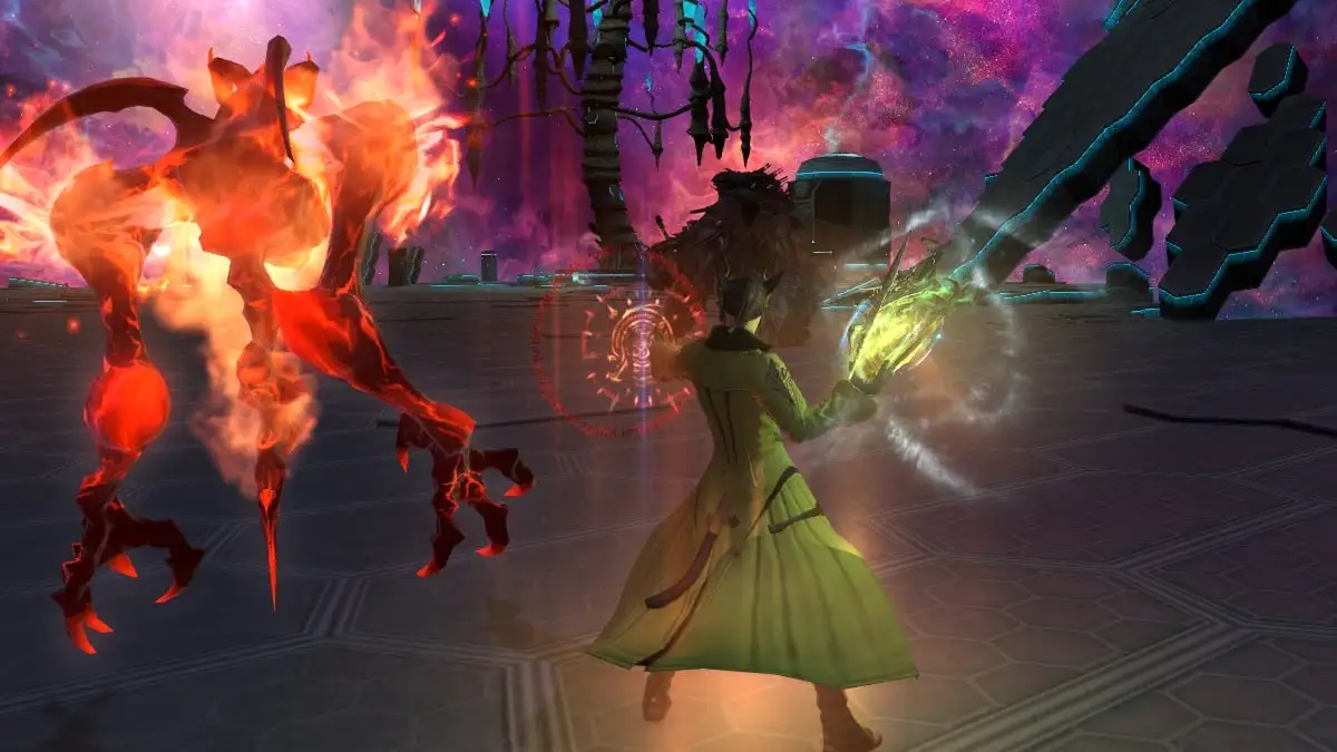 Em Final Fantasy XIV, um Summoner luta ao lado de Ifrit-egi