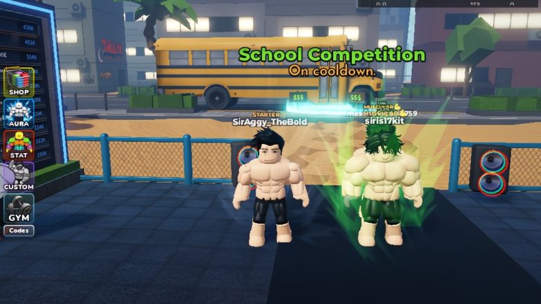 Exibição dupla da aura da Roblox Gym League