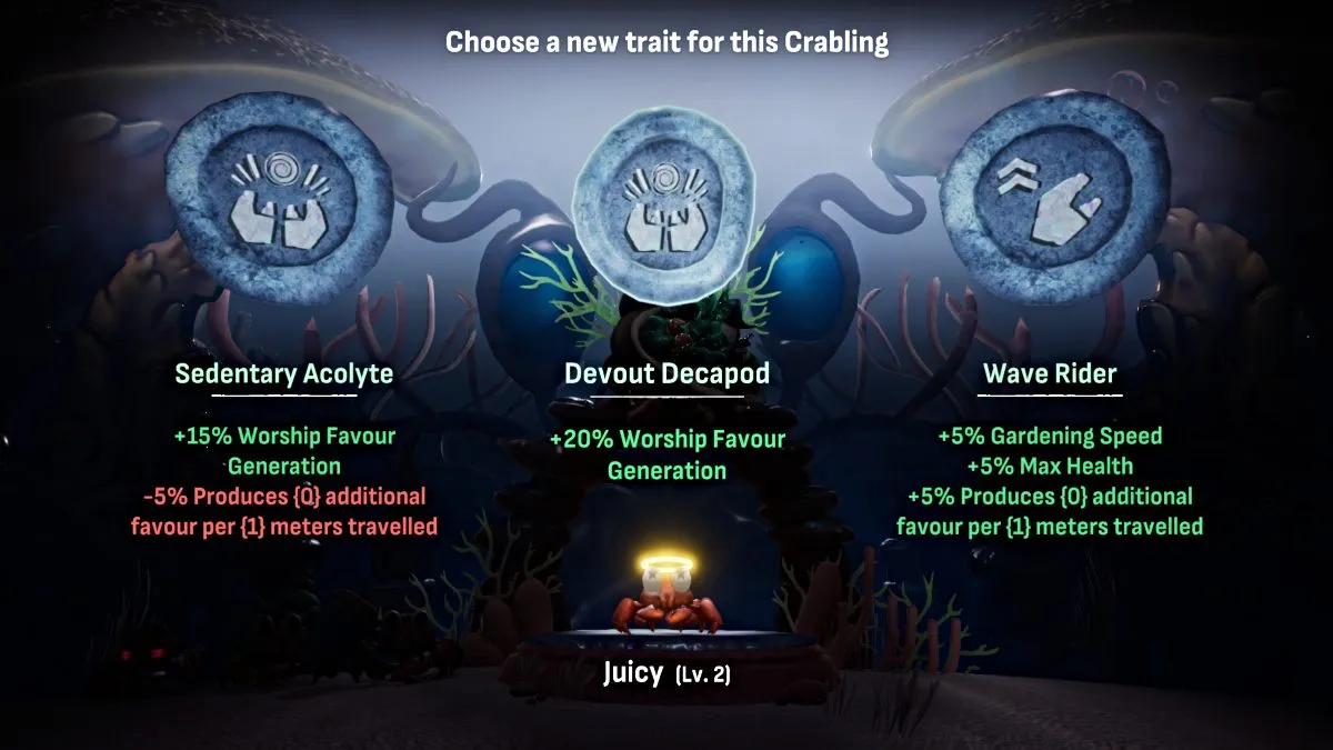 Escolhendo características em Crab God