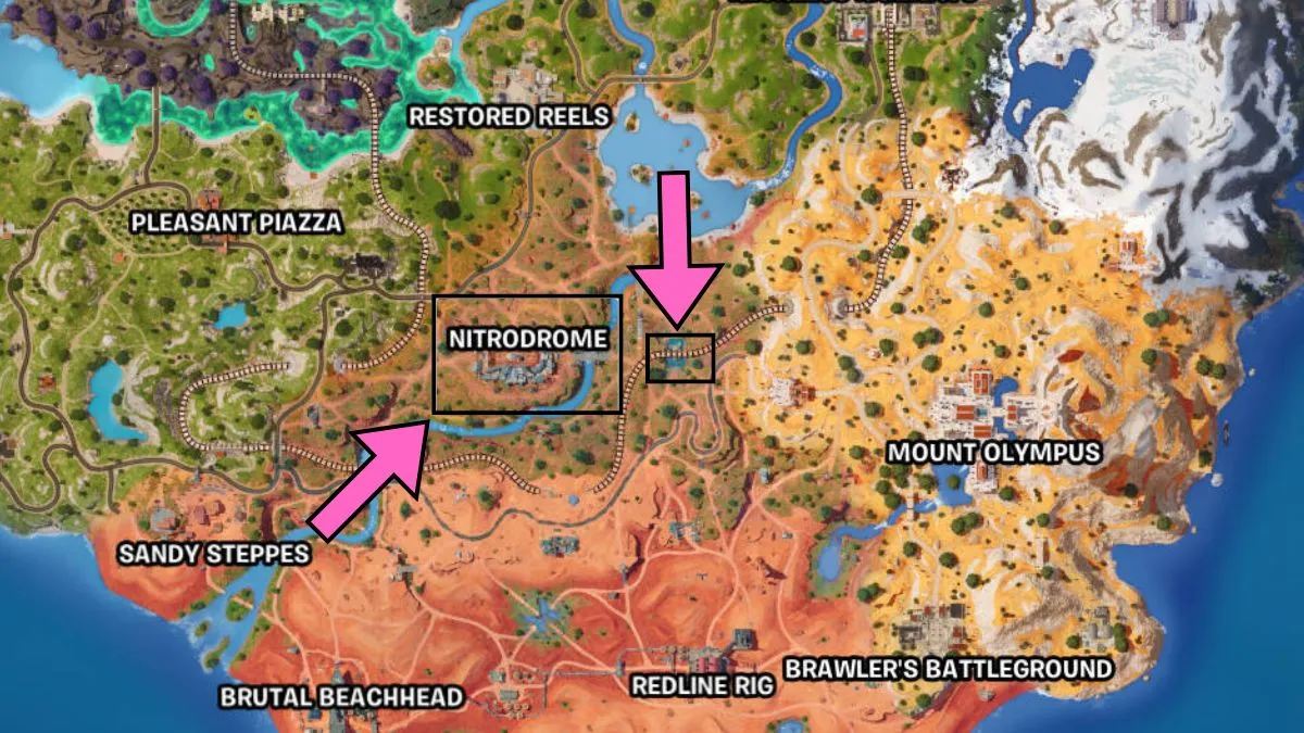 Mapa mostrando os melhores locais para coletores de vacas e complementos de pára-choques com espinhos