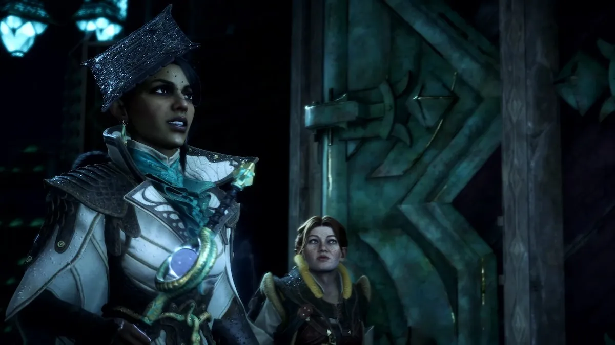 Neve e Harding em Dragon Age: The Veilguard.