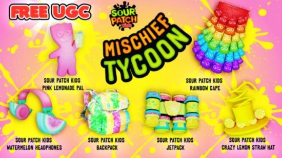 Sour Patch Kids Mischief Tycoon Itens disponíveis