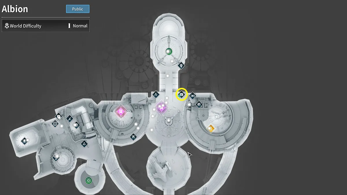 A caixa de correio do primeiro descendente no mapa