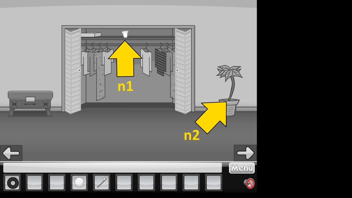 Abrindo as portas deslizantes do quarto em Escape the Black and White House