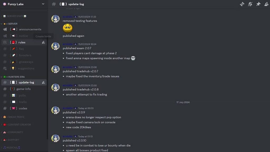 Roblox Hunter Era Discord